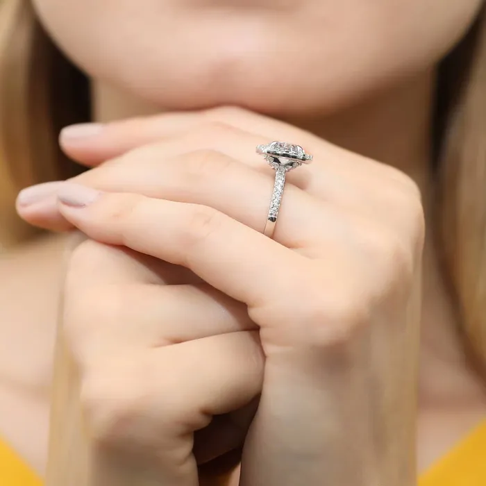 Halo CZ Ring Set in Sterling Silver BERRICLE Rings