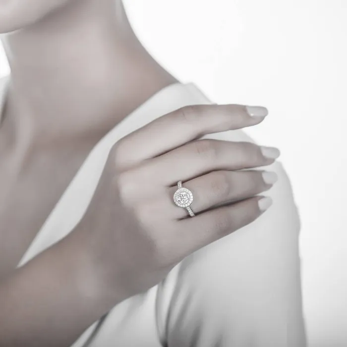Halo CZ Ring Set in Sterling Silver BERRICLE Rings