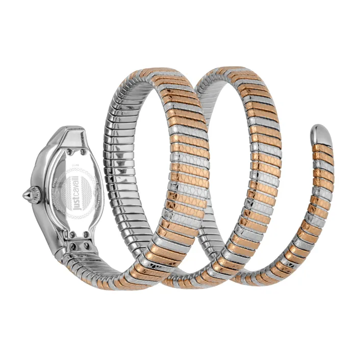 Just Cavalli Women Watch Two Tone Rose Gold Black Color Case Silver Dial Two Tone Silver Rose Gold Color Stainless Steel Metal Bracelet Just Cavalli Bracelets Just Cavalli Women Watch Two Tone Rose Gold Black Color Case Silver Dial Two Tone Silver Rose Gold Color Stainless Steel Metal Bracelet Just Cavalli Bracelets