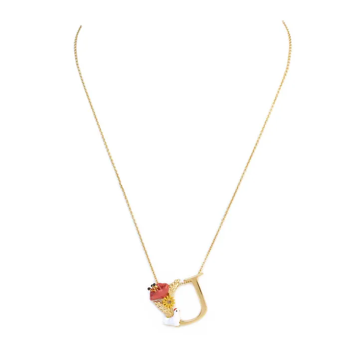 Les Nereides Necklaces Les Nereides Collier Alphabet Fleuri Letter Necklace U