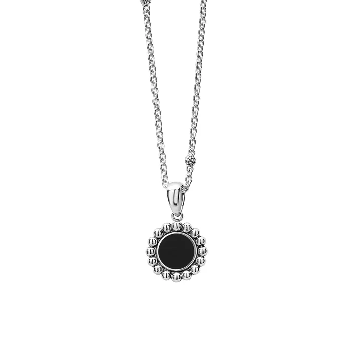 Maya Small Onyx Circle Pendant Necklace Lagos Necklaces