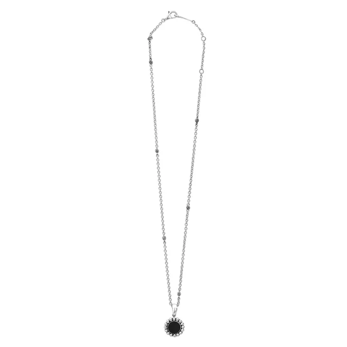 Maya Small Onyx Circle Pendant Necklace Lagos Necklaces