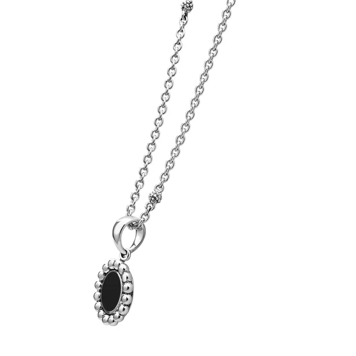 Maya Small Onyx Circle Pendant Necklace Lagos Necklaces