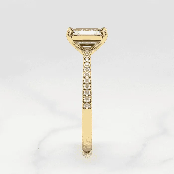 Moissanite Half Pave Tapered Moissanite Ring Capucinne Rings