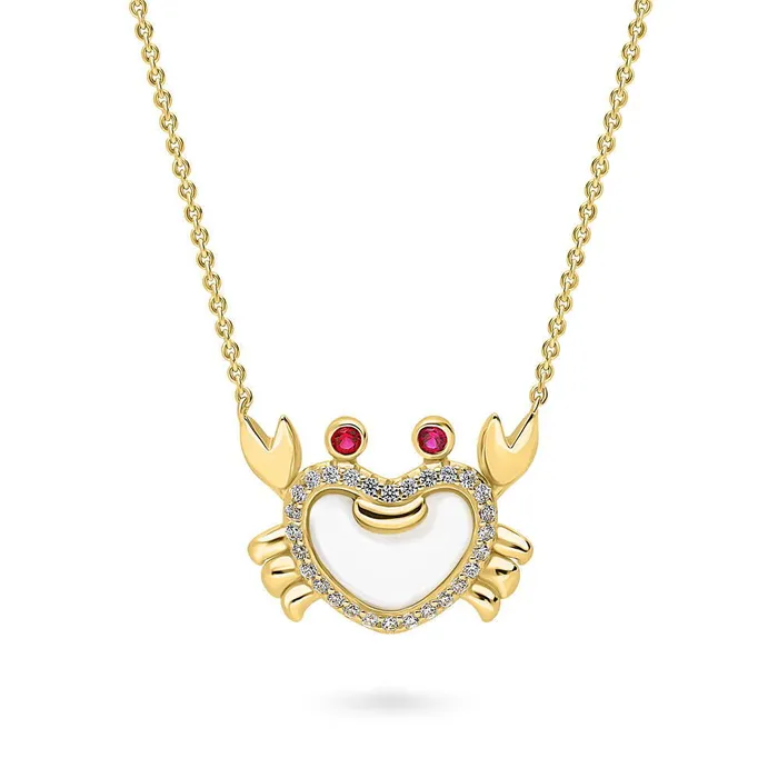 Necklaces BERRICLE Crab Mother Of Pearl Necklace in Sterling Silver