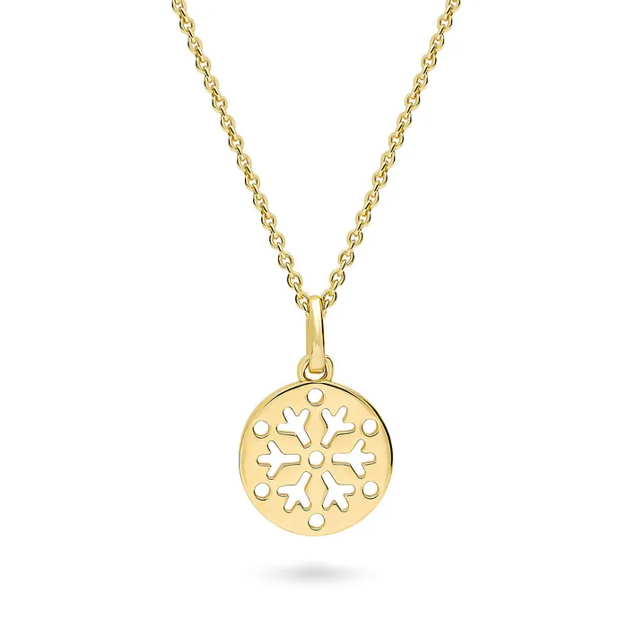 Necklaces BERRICLE Snowflake Coin Necklace in Sterling Silver