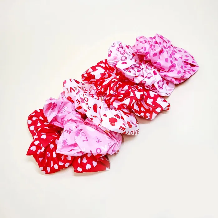 Necklaces Valentines Day Heart Pattern Scrunchies Funteze