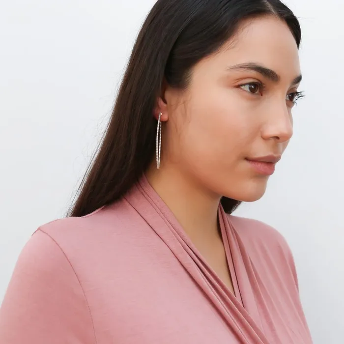 Oval CZ InsideOut Hoop Earrings in Gold Flashed Sterling Silver BERRICLE Earrings