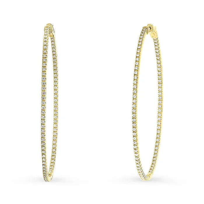 Oval CZ InsideOut Hoop Earrings in Gold Flashed Sterling Silver BERRICLE Earrings