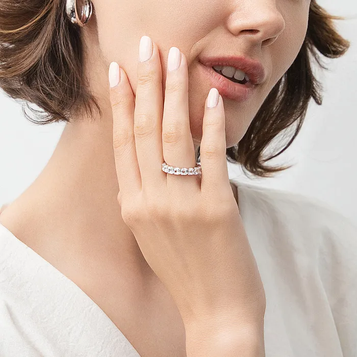 Rings BERRICLE Asscher CZ Eternity Ring in Sterling Silver