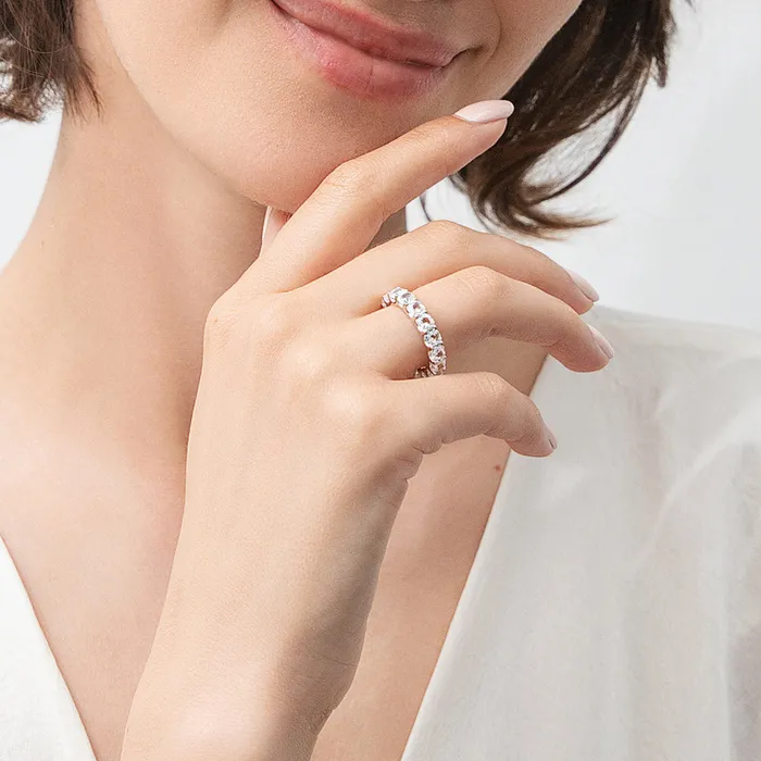Rings BERRICLE Asscher CZ Eternity Ring in Sterling Silver