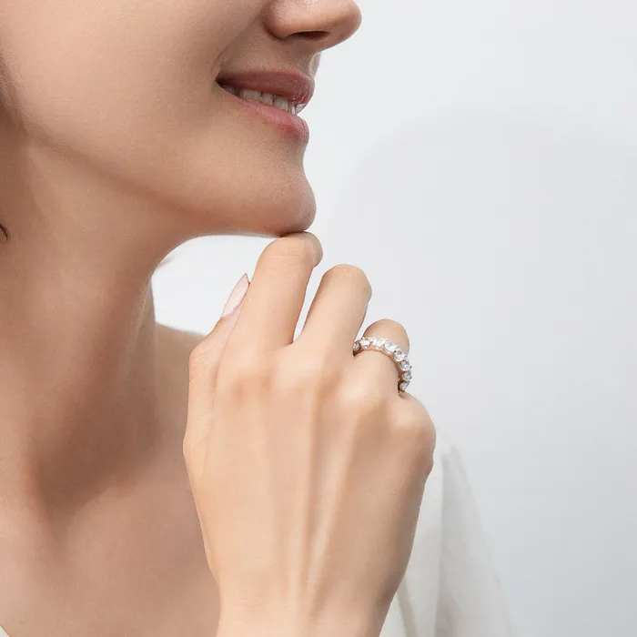 Rings BERRICLE Asscher CZ Eternity Ring in Sterling Silver