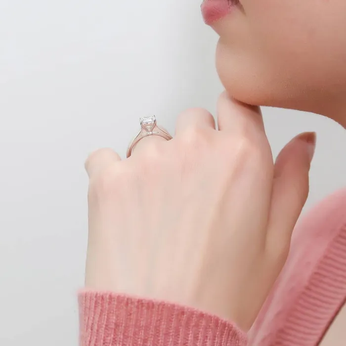 Rings BERRICLE Solitaire 125ct Cushion CZ Ring in Sterling Silver