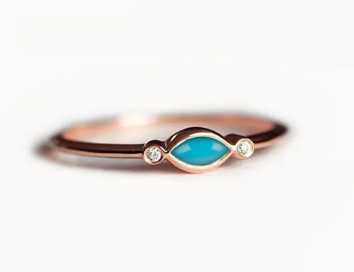 Rings Capucinne Merida Turquoise and Diamond Ring