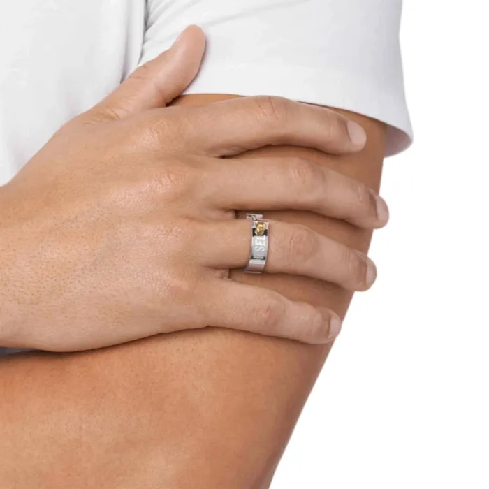 Rings Diesel Gents Steel Silver Ring Diesel