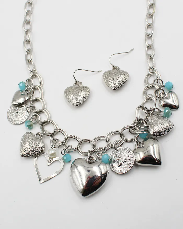 Rings Rustic Silver Heart Set FEB2025