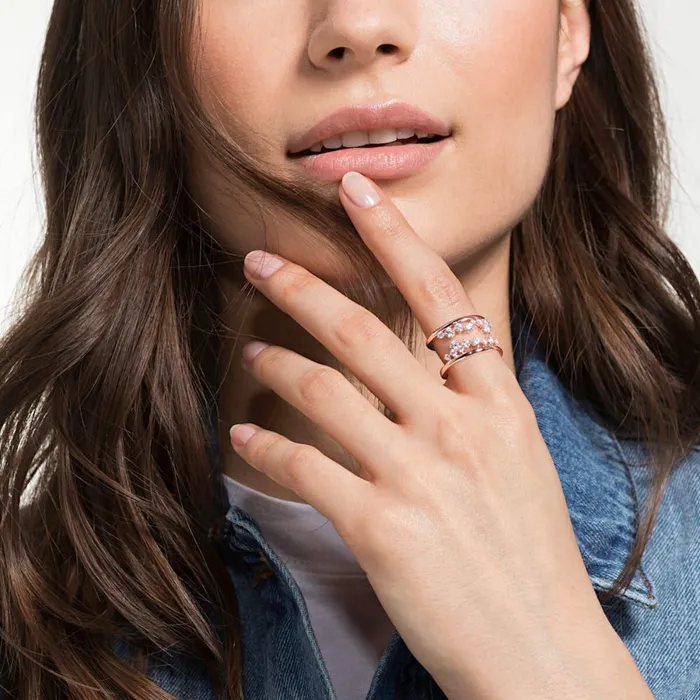 Rings Swarovski Swarovski North Motif Ring White RoseGold Tone Size 55 Rings Swarovski Swarovski North Motif Ring White RoseGold Tone Size 55
