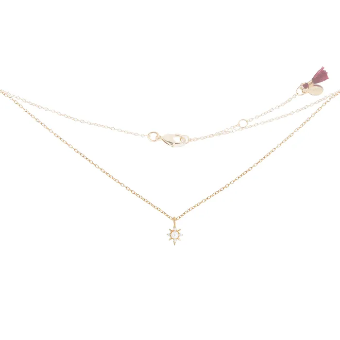 Shashi Celestina Pearl Necklace Vermeil on Sterling Silver Shashi Necklaces