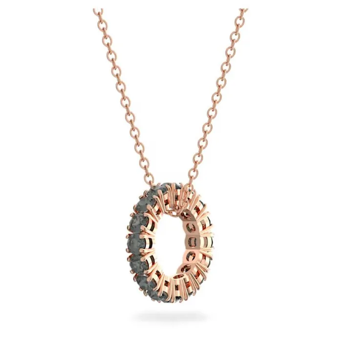 Swarovski Exalta Necklace with pendant Black Rose Goldtone plated 16 12 x 18 12 INCHES Swarovski Necklaces