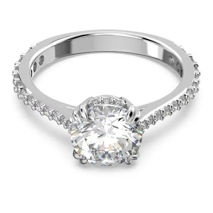 Swarovski Rings Swarovski Constella Cocktail Ring Princess cut Pav White Rhodium plated 50 Swarovski Rings Swarovski Constella Cocktail Ring Princess cut Pav White Rhodium plated 50