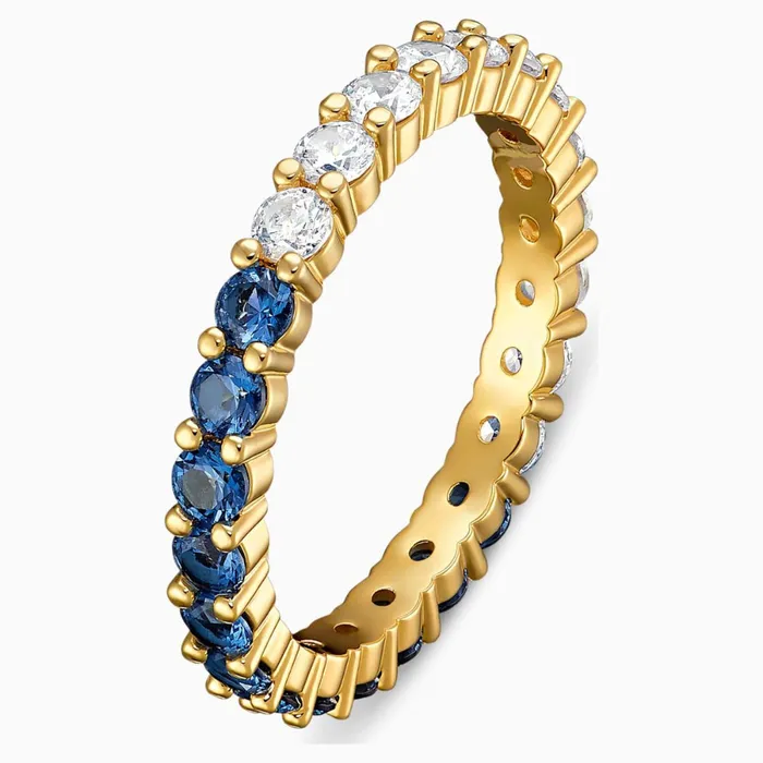 Swarovski Vittore Half Xl Ring Blue GoldTone Swarovski Rings
