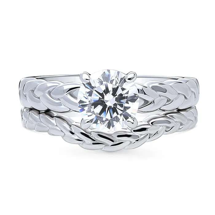 Woven Solitaire 125ct CZ Ring Set in Sterling Silver BERRICLE Rings