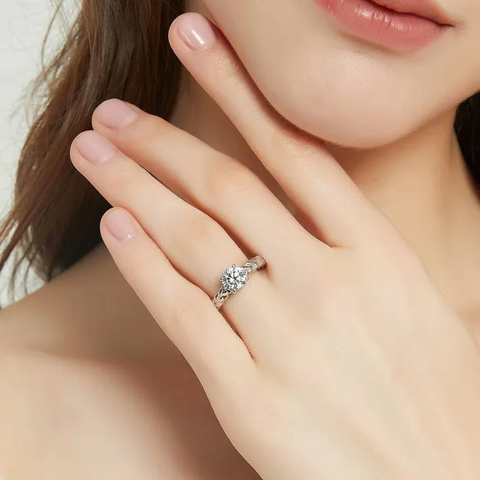 Woven Solitaire 125ct CZ Ring Set in Sterling Silver BERRICLE Rings